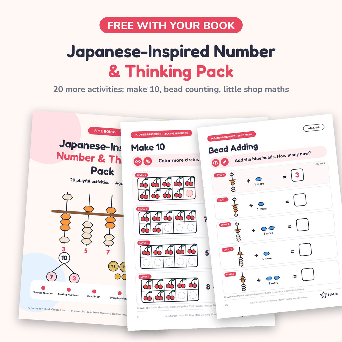 Think Create Learn: 70 Screen-Free Activities for Ages 4 to 6 (Printable PDF)